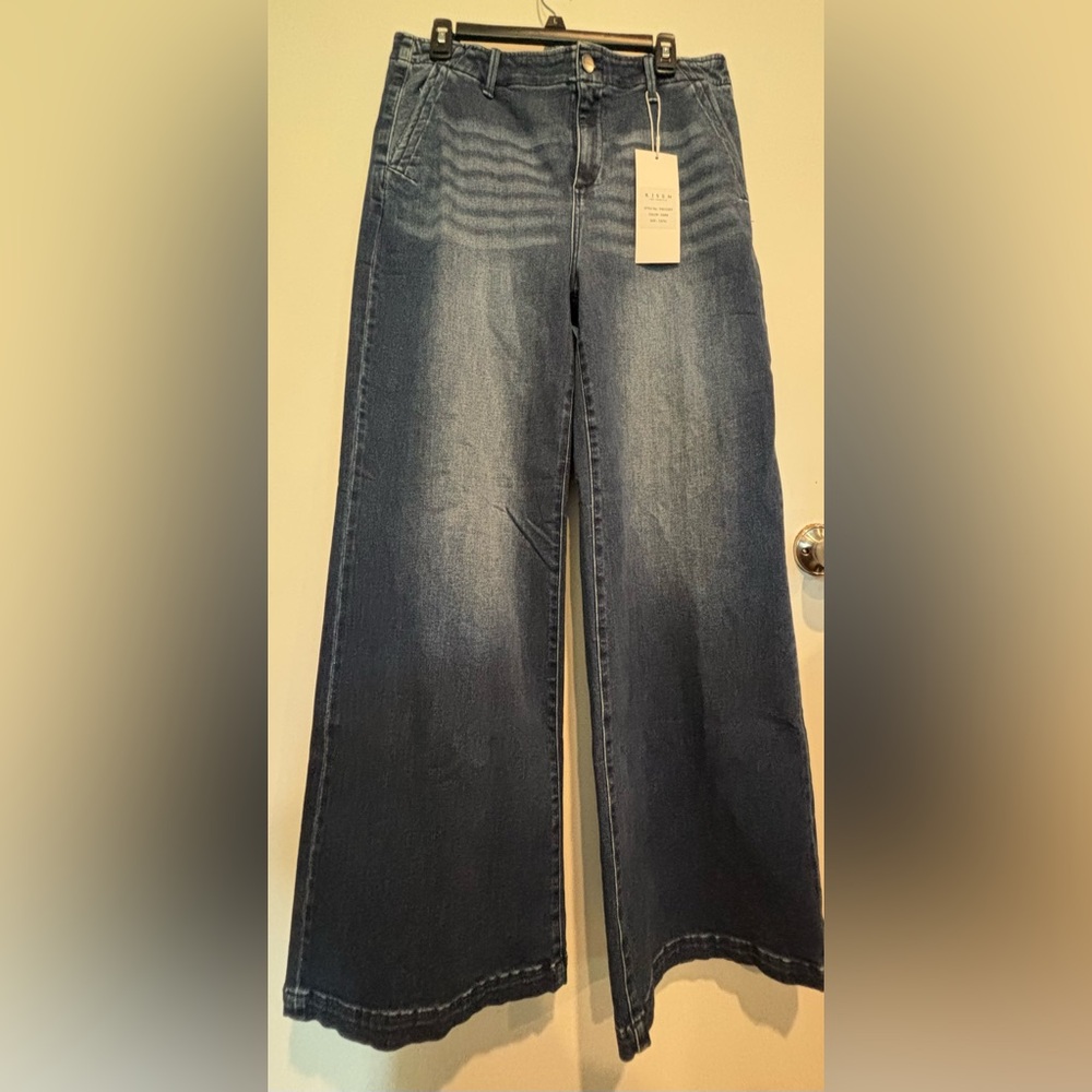 RISEN High Rise Wide Leg Slanted Pocket Jeans🛍️
